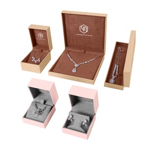 Boîte de présentation de bijoux bleue, emballage de bijoux haut de gamme personnalisé pour la vente au détail, boîte combinée rigide imbriquée sur mesure, Chine - Product Image 5