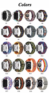 Bracelet de montre en nylon tressé en tissu graphique extensible pour <span class=keywords><strong>Apple</strong></span> Watch Series 9 8 7 Ultra 2 Bracelets 49 mm 45 mm 44 mm 40 mm - Product Image 2