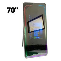 Solution clé en main multicolore pour miroir selfie et photomaton avec flight case pour studio et vidéos sur les réseaux sociaux