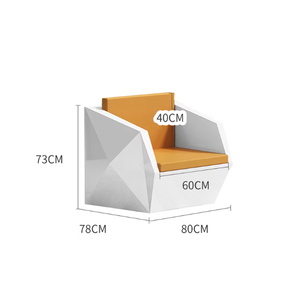 Set Moderno di Divano <span class=keywords><strong>e</strong></span> Tavolino da Ufficio con Design Irregolare <span class=keywords><strong>e</strong></span> Finitura Lucida - Arredamento per Reception Aziendale per Dirigenti - Product Image 4