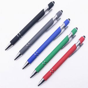 05 Aluminum <b>Stylus</b> Ballpoint <b>Pen</b> Soft Rubber Touch Screens Custom Logo Metal Ballpen - Product Image 1