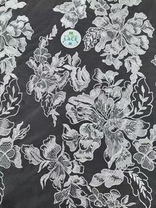 Nouvelle arrivée, dentelle brodée de fleurs à paillettes, de haute qualité, à grands espaces entre les fleurs, pour robe de mariée - Product Image 5