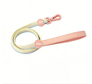 Harnais et laisse pour chien en blocs de couleurs irisées, harnais doux et confortable pour animaux de compagnie, réglable pour les promenades en extérieur - Product Image 4