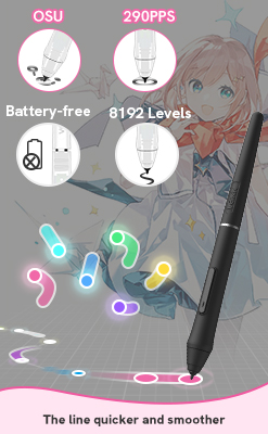 Drawing Tablet,VEIKK S640 Digital Graphics Tablet, 6x4 Inch Ultra-Thin Portable OSU! Tablet, Battery-Free Stylus For OSU! Game And Teaching Online Classes,Support Windows Mac Linux Android OS