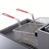 DUKERS Friteuse professionnelle à gaz double panier en acier inoxydable, capacité 70 lbs, haute température, pour cuisine de restaurant et équipement de restauration rapide