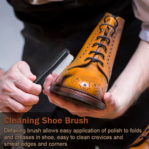 Kit de nettoyage de chaussures personnalisé 9 pièces avec étui <span class=keywords><strong>en</strong></span> <span class=keywords><strong>cuir</strong></span> PU, design élégant, kit d'entretien des chaussures, kit de lustrage pour chaussures de sport et <span class=keywords><strong>en</strong></span> daim - Product Image 3