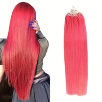 Extensiones de Cabello Humano Ruso con Microperlas, Teñidas, Remy, Doble Trama, Trama Simple, Largas, Invisibles, Sin Costuras, Nano Micro Ring
