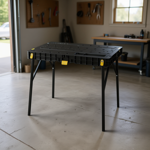 Table d'atelier pliable robuste Essential Workbench 36 po x 24 po avec rangement et trous pour outils, pour garage ou utilisation extérieure - Product Image 3