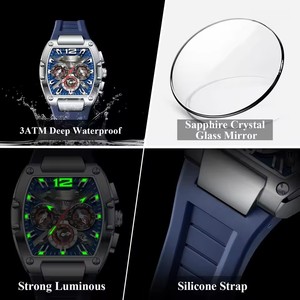 Reloj de Cuarzo de Lujo POEDAGAR para Hombre, Reloj Deportivo, Resistente al Agua, Luminoso, con Fecha, Cronógrafo, Correa de Silicona, Relojes para Hombre - Product Image 3