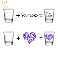 Gelas Shot Kustom 2oz/60ml untuk Sublimasi, Gelas Whiskey, Espresso, dan Shot Kecil