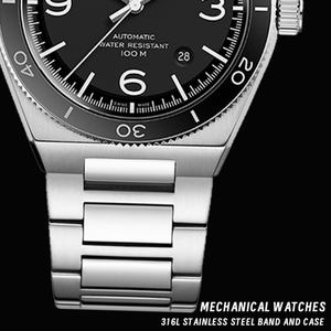 Luxury <b>Men's</b> <b>Mechanical</b> <b>Watch</b> 10ATM 42mm Stainless Steel Limited Edition Chronograph Luminous Feature Business Glass Buckle 22mm - Product Image 4