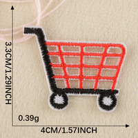 Accessoires de porte-clés populaires en sangle, mini-patches brodés thermocollants style coréen pour le bricolage