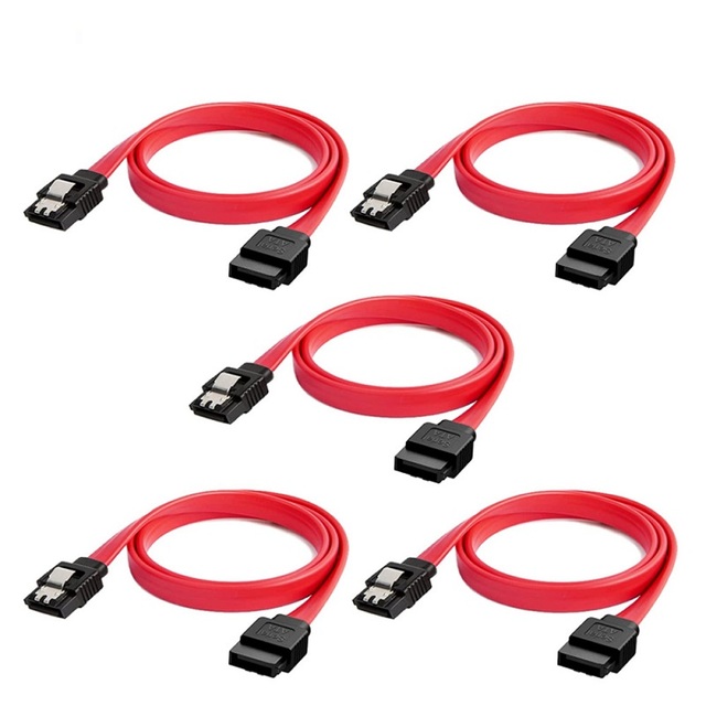 Cable Creation 8-inch Red 45CM 1M SATA II III Cable, SATA II III 6.0 Gbps 7pin Female to Female Data Cable with Locking Latch