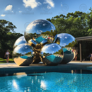 Bola de espejo reutilizable <span class=keywords><strong>gigante</strong></span> gran brillo burbujas inflables esferas grandes globos aire PVC bolas de Navidad para decoración de fiesta - Product Image 5