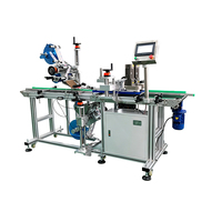 Machine d'étiquetage automatique à double tête pour cartons, cosmétiques, cartes, bouteilles, sacs, pochettes et boîtes, pour surfaces planes (haut et bas)