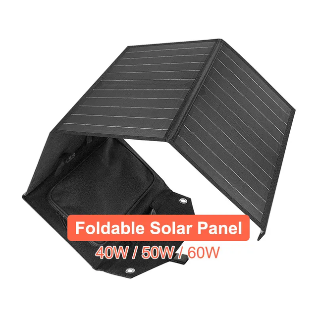 Customized 40w 50w 60w USB DC Solar Charger Panels Hand-held 12v 18v Portable Foldable Mono Solar Panel Bags for Outdoor Camping