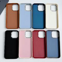 Luxe Hiver Marron Rouge Plaine En Cuir Téléphone étui pour iphone 16 15 Pro Max 11 12 13 14 Promax 15Plus Antichoc En Métal Lentille Couverture
