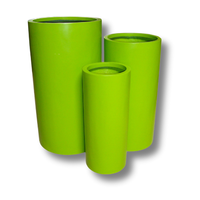 Lot de 3 pots de jardin en ciment, style nordique, finition émaillée, écologiques, légers, durables, toutes saisons, excellent rapport qualité-prix