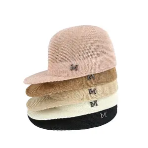Berretti da Baseball per tessitura di paglia di lino letterario di moda estiva per uomo donna berretti sportivi cappelli da sole pieghevoli