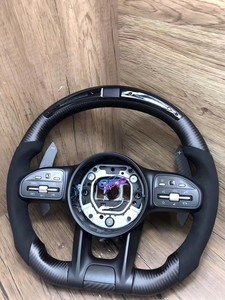 Volant de voiture en cuir perforé en fibre de carbone avancée à LED pour Mercedes-Benz AMG GT C63 E63 S63 G63, best-seller - Product Image 3