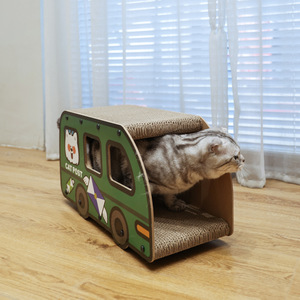 Modern ramah lingkungan mobil berbentuk kertas bergelombang kucing menggaruk <span class=keywords><strong>Post</strong></span> kartun gaya permainan dalam ruangan mainan dan sarang untuk kucing - Product Image 3