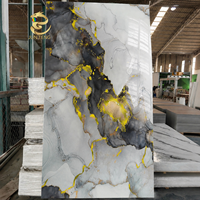 Panneau mural en PVC marbré moderne, imperméable et ignifuge, pour la décoration murale intérieure, surface mate satinée, hôtel, cuisine, commerce