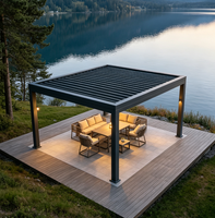 Pergola Bioclimatique de Luxe en Aluminium Écologique avec Toit à Lames Orientables Motorisé, Facilement Assemblable pour la Nature