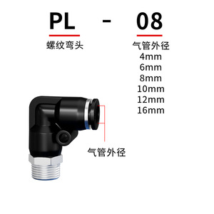 ข้อต่อเร็วแบบลม PL8 02 4 M5 6 01 10 03 8 02 ข้อต่อท่อลมสำหรับปั๊มลม - Product Image 2