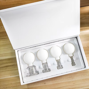 GYT <strong>B2B</strong> Wholesale 4-Piece Silicone Cupping Set with Transparent Glass Base for Face Pain Relief and Facial <strong>Massage</strong> - Product Image 1