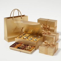 Caja de Regalo Personalizada con Cierre Magnético y Lámina Dorada para Dulces de Eid, Caja de Regalo Personalizada para Eid Mubarak con Dos Capas