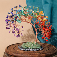 Meilleure Vente : Arbre de Vie en Cristal Coloré de 17 pouces, Ornement en Cristal à 7 Chakras en Forme de Queue de Phénix, Décoration pour Yoga