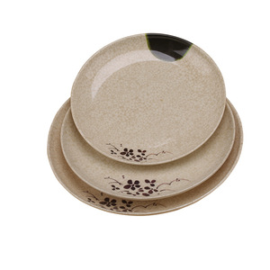 Platos de melamina serie Qinghe, plato redondo poco profundo con diseño floral para comida de hotel - Product Image 5