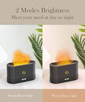 Diffuseur d'huiles essentielles à brume froide 180 ml, humidificateur d'air ultrasonique à effet flamme pour la maison, diffuseur d'arômes sans flamme, diffuseur de chaleur à effet cheminée