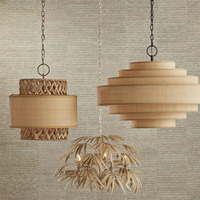 Vente en gros d'abat-jour en jacinthe unique au toucher rustique/suspension en rotin ODM & OEM Artisanat du Vietnam
