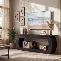 Meuble TV moderne de 63 pouces pour téléviseurs jusqu'à 64 pouces, console multimédia pour salon avec rangement pour appartement