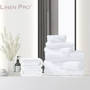 LINENPRO Wholesale Towels Bath 100% Cotton 5 Star Hotel Face Hand Towels Custom Logo Soft Towel
