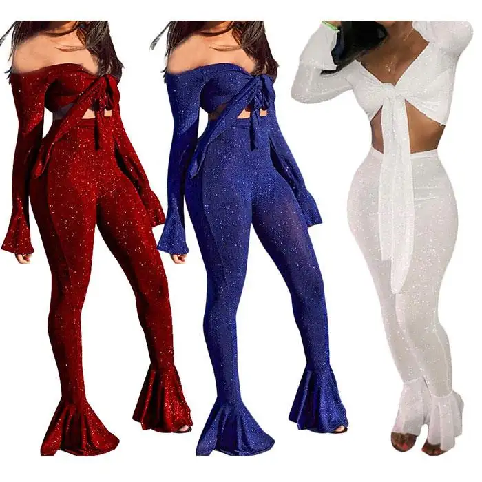 2021 último nuevo diseño 3 color para elegir 2 piezas de las mujeres pantalones traje conjunto