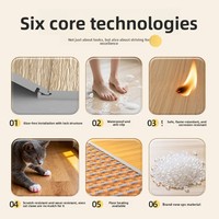 Revêtement de sol SPC en pierre-plastique, type clic, pour usage domestique, 5 mm, style carrelage, pose directe, imperméable, antidérapant, ignifuge