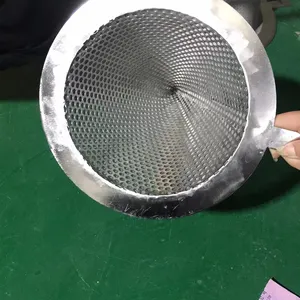 Filtre à fond plat conique industriel de cartouche filtrante d'acier inoxydable de type V latéral à bride pour l'entrée d'unité de compresseur
