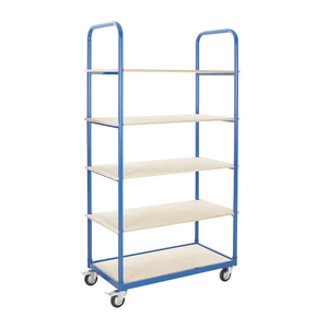 Estantes de MDF con marco de acero para almacén, carrito de estante estrecho de 5 niveles para recoger pedidos - Product Image 1