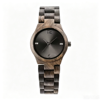 Montres unisexes avec cadran en cuivre, en bois pur, respectueuses de l'environnement, mouvement à quartz japonais, pointeur en verre tendance, logo personnalisé