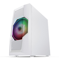 Étuis avant pour ordinateur de jeu, boîtier en verre trempé blanc, tour de pc ventilateur 20cm, vente en gros