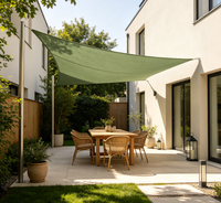 Voile d'ombrage triangulaire anti-UV pour plage, jardin, terrain, terrasse et aire de jeux