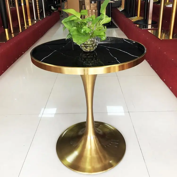 En acier inoxydable métal rond base de table basse jambes meubles modernes sur mesure rond décoratif en métal pieds de table en verre