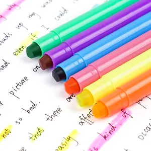 Custom stackable kids Washable No Dirty-Hand eco-friendly colours Non-Toxic Solid fluorescent crayon pen