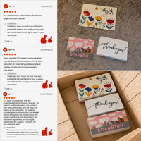 Cartes de remerciement personnalisées avec logo sur mesure, inserts en papier imprimés en couleur pour boutiques, emballages cadeaux et cartes de marque