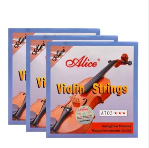 Vente en gros de cordes de violon Alice 1-4 jeu complet A703 pièces de violon pièces de cordes de type fil