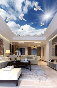 Décoration d'intérieur bleu <span class=keywords><strong>ciel</strong></span> blanc nuages <span class=keywords><strong>plafond</strong></span> <span class=keywords><strong>papier</strong></span> <span class=keywords><strong>peint</strong></span> 3D - Product Image 5