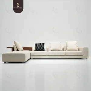 Современный минималистский кремовый белый L-образный диван, мебель для гостиной, удобный диван