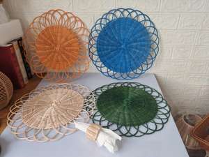 Nuovo arrivo piatti caricabatterie <span class=keywords><strong>in</strong></span> <span class=keywords><strong>vimini</strong></span> <span class=keywords><strong>in</strong></span> Rattan di tendenza, - Product Image 6